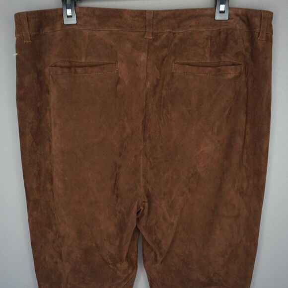New Lauren Ralph Lauren Straight-Leg Goat Suede Riding Pants in Brown sz 16 - Picture 11 of 16